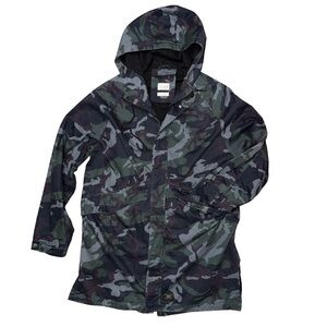 💖 HUF Worldwide Camouflage Military Utility Jacket Hooded Trench Y2K Sleaze